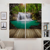 Set of 2 Panels Digital Printing 3D Curtains 140x100cm Waterfall