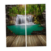 Set of 2 Panels Digital Printing 3D Curtains 140x100cm Waterfall