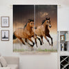 Set of 2 Panels Digital Printing 3D Curtains 140x100cm Horses