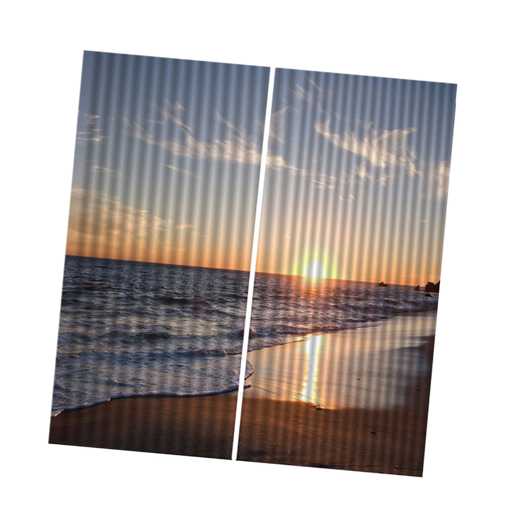 Set of 2 Panels Digital Printing 3D Curtains 140x100cm sunset sea