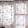 Floral Design Roman Short Window Curtain Sheer Voile #4 Pink 140x160cm