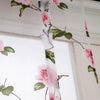 Floral Design Roman Short Window Curtain Sheer Voile #4 Pink 140x160cm