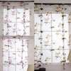 Floral Design Roman Short Window Curtain Sheer Voile #4 Pink 140x160cm