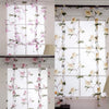 Floral Design Roman Short Window Curtain Sheer Voile #4 Pink 140x160cm