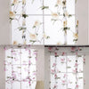 Floral Design Roman Short Window Curtain Sheer Voile #4 Pink 140x160cm