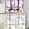 Flower Design Roman Window Curtain Sheer Voile #1 Red 80x100cm