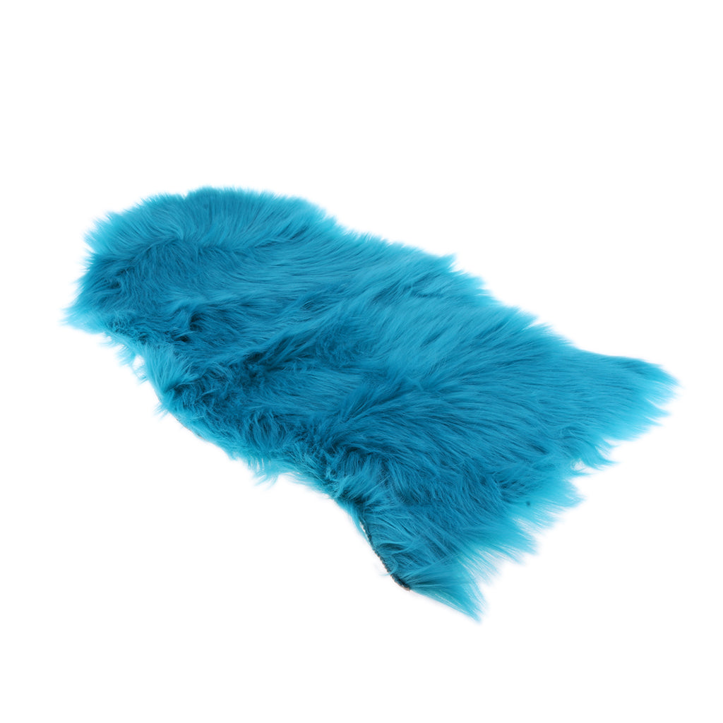 60x90cm Shaggy Soft Faux Sheepskin Area Rug Floor Carpet Mat Blue