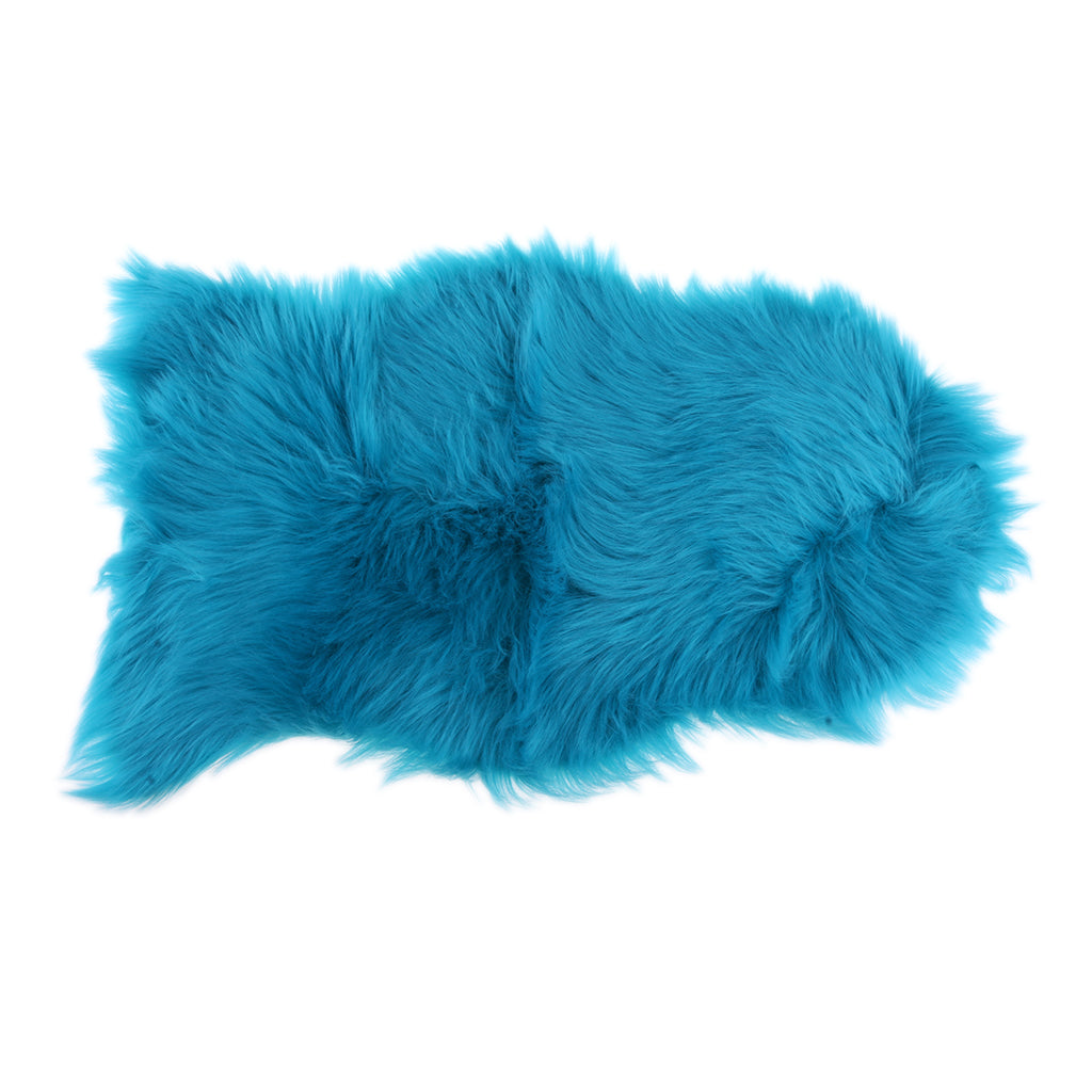 60x90cm Shaggy Soft Faux Sheepskin Area Rug Floor Carpet Mat Blue