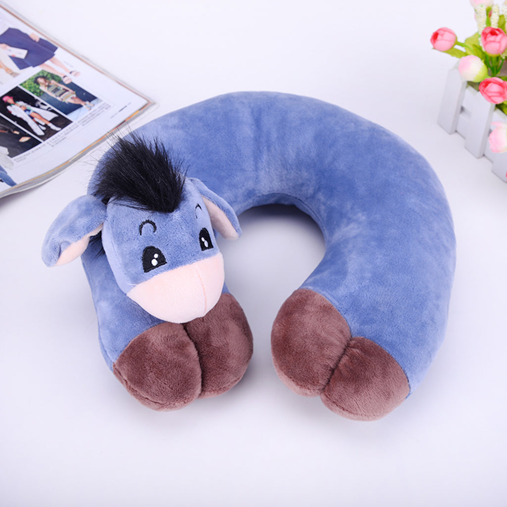 Cartoon Animal U Shape Neck Pillow Travel Pillow Case Cushion Donkey