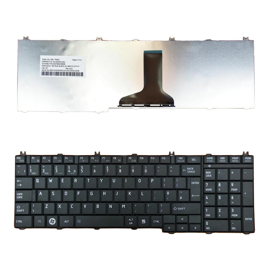 For Toshiba Satellite C650 C655 C655D UK English Layout Keyboard Black