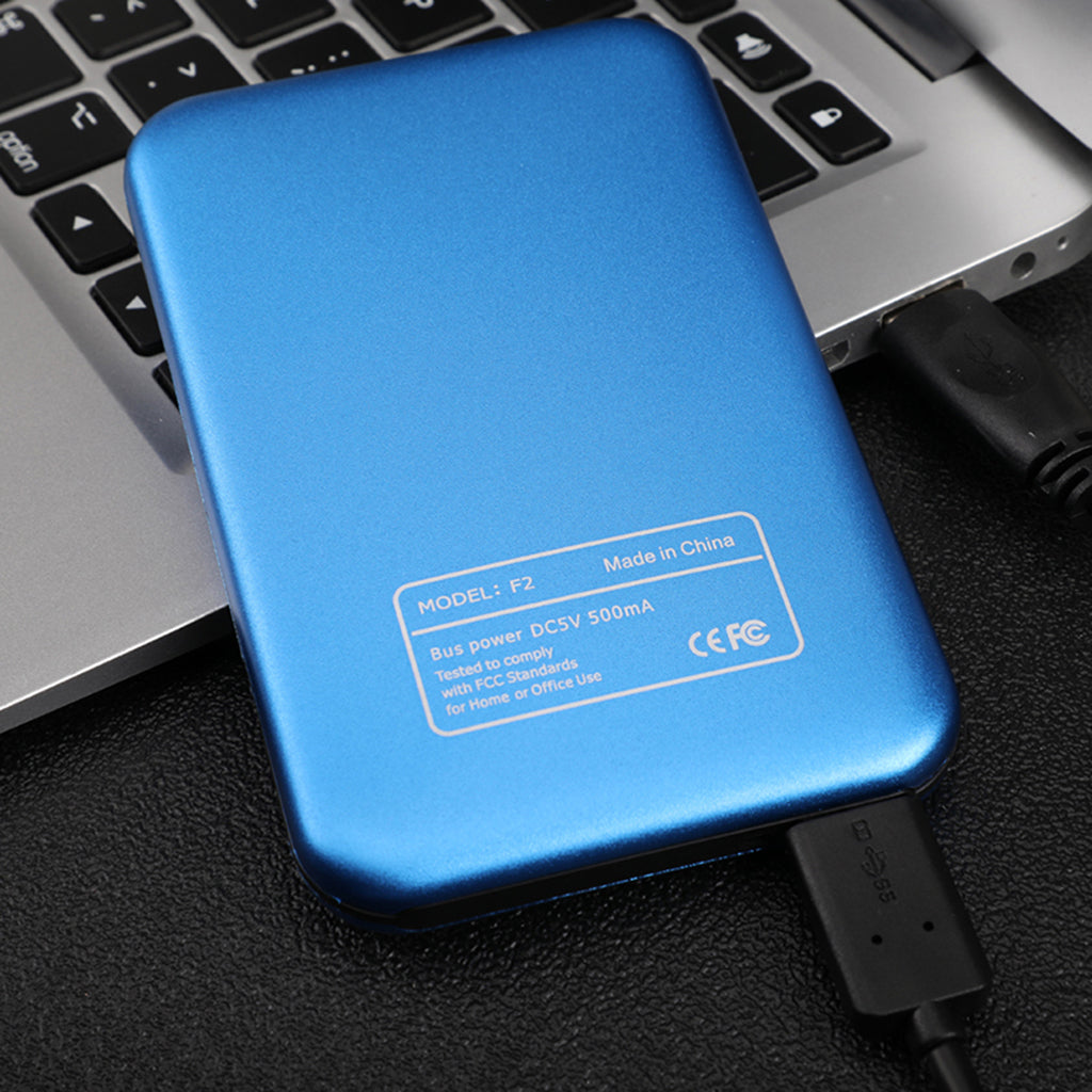 Blue Portable Ultra-thin 2.5in Hard Drive USB3.0 HDD Case for Desktop 2T