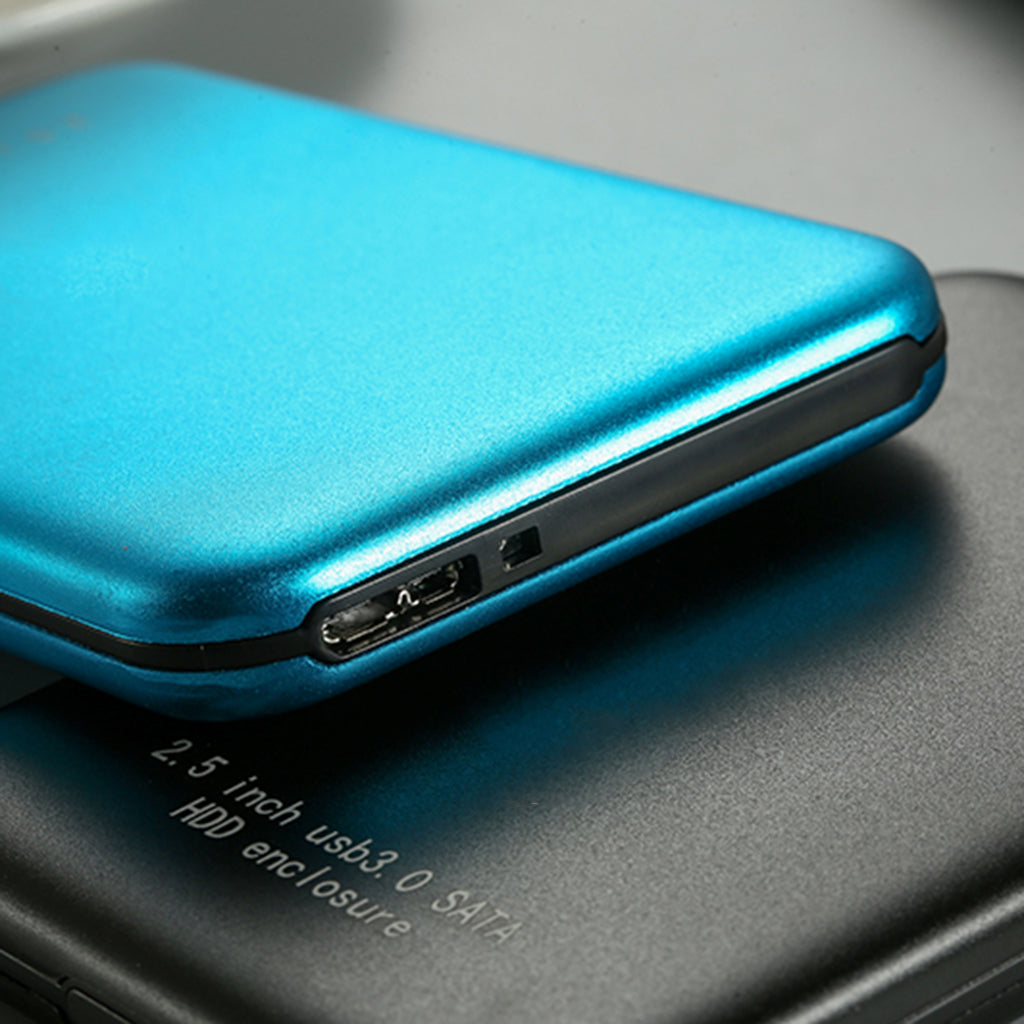 Blue Portable Ultra-thin 2.5in Hard Drive USB3.0 HDD Case for Desktop 2T