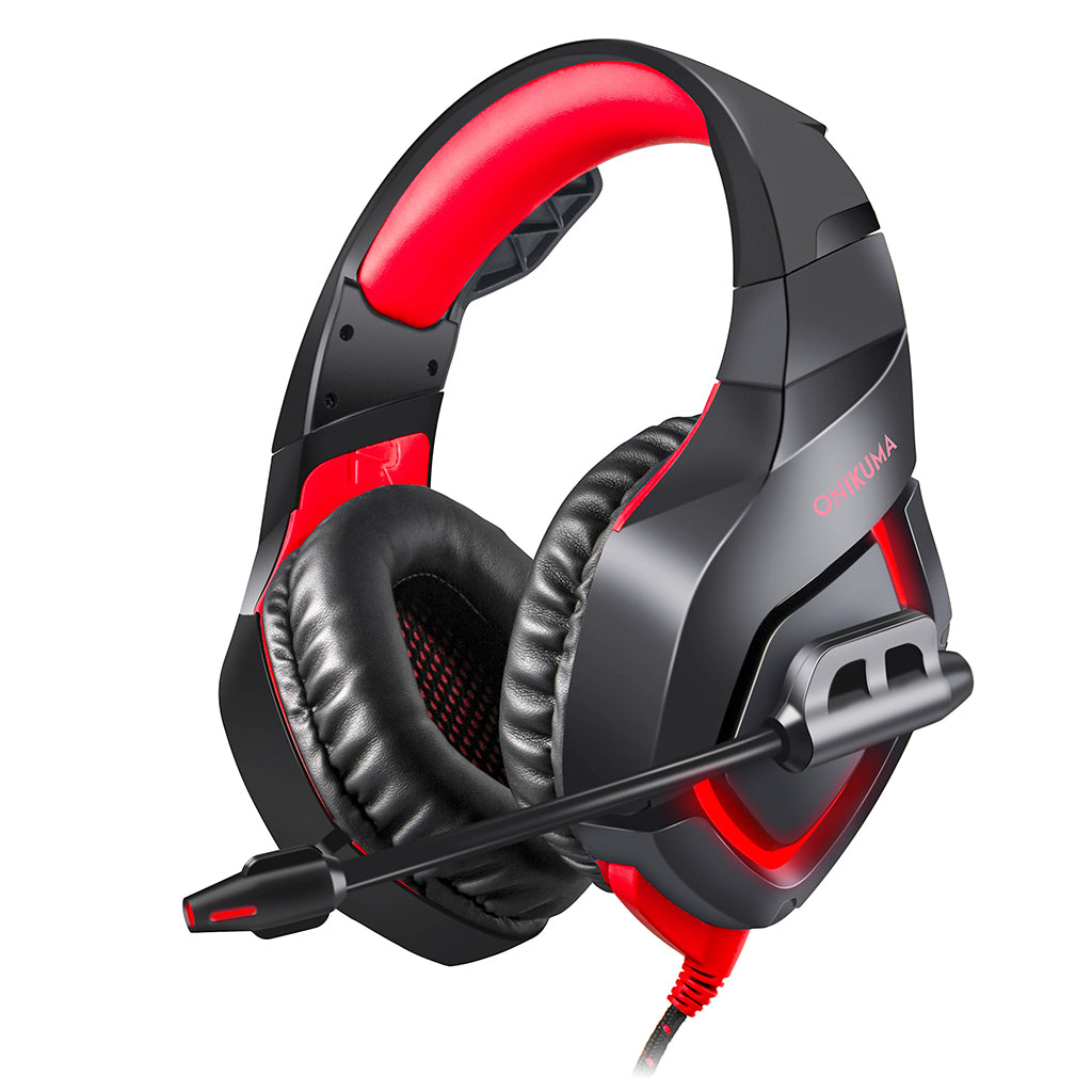 Stereo Bass Surround Gaming Headset with Mic for PS4 Xbox One PC Black Red