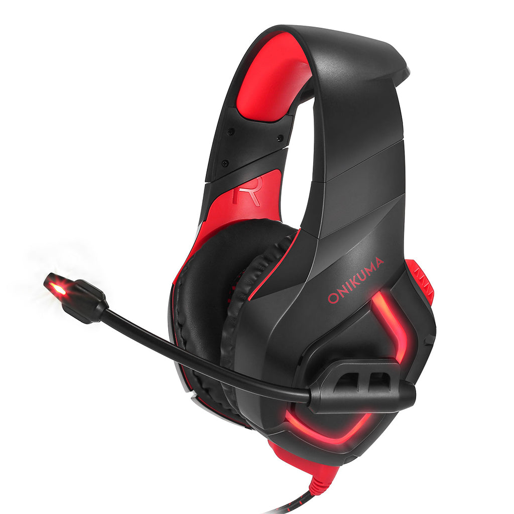 Stereo Bass Surround Gaming Headset with Mic for PS4 Xbox One PC Black Red