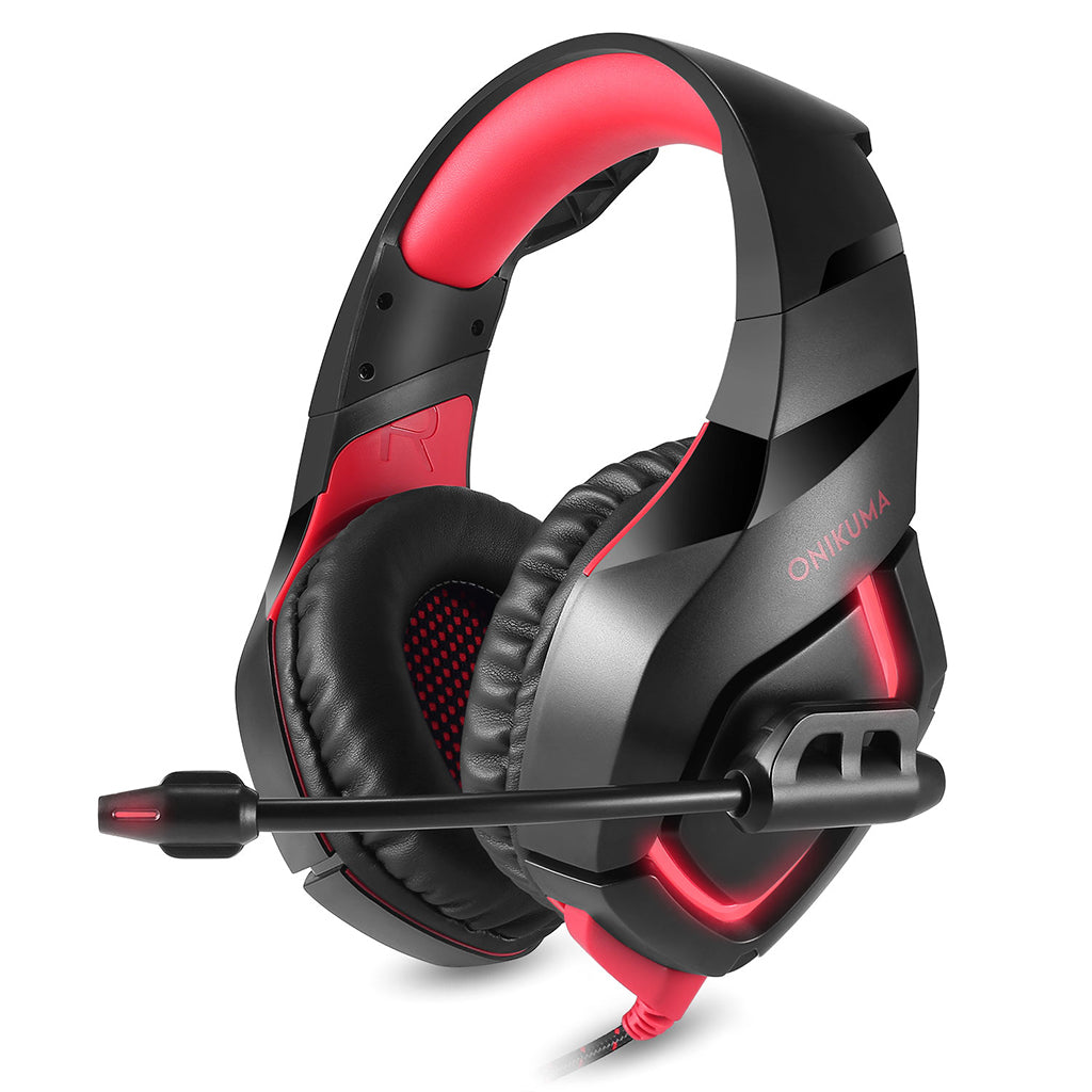 Stereo Bass Surround Gaming Headset with Mic for PS4 Xbox One PC Black Red