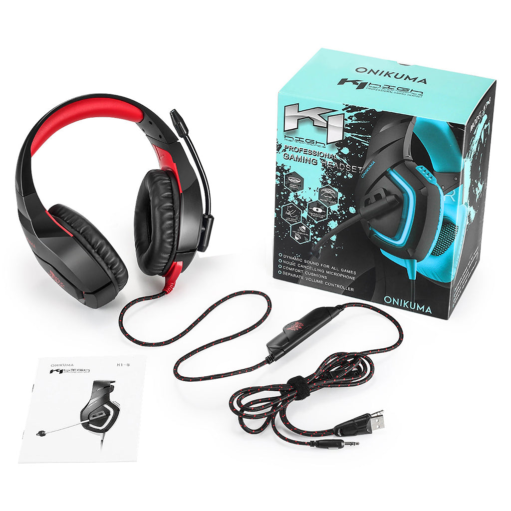 Stereo Bass Surround Gaming Headset with Mic for PS4 Xbox One PC Black Red