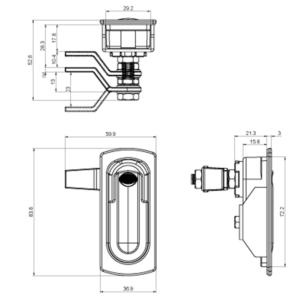 Zinc Alloy Flush Lever Adjustable Compression Latch for Automation Equipment