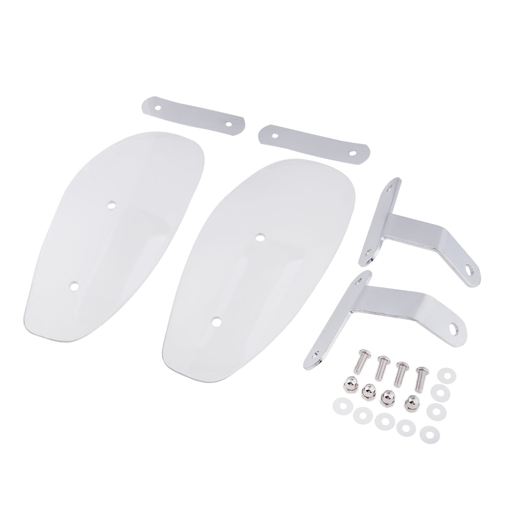 Clear Motorcycle Hand Guard Wind Deflector Shield for Chopper Cruiser