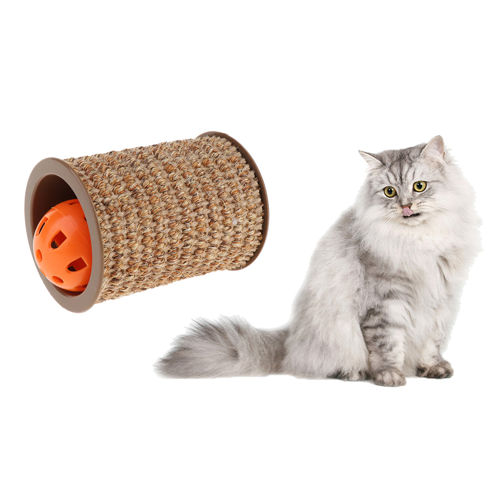 1 Pc Sisal Cat Claw Sharpen Interactive Scratching Roller with Jingle Bell