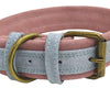 Double Frosted Traditional Adjustable Leather Pet Dog Collar Light Blue S