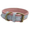 Double Frosted Traditional Adjustable Leather Pet Dog Collar Light Blue S