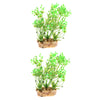 2Pcs Aquarium Reptile Artificial Water Grass Landscape Decoration Green