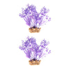 2Pcs Aquarium Reptile Artificial Water Grass Landscape Decoration Purple