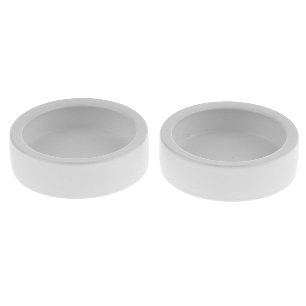 2Pcs Reptile Feeder Ceramics Reptile Lizard Food Bowl Anti-escape  White L