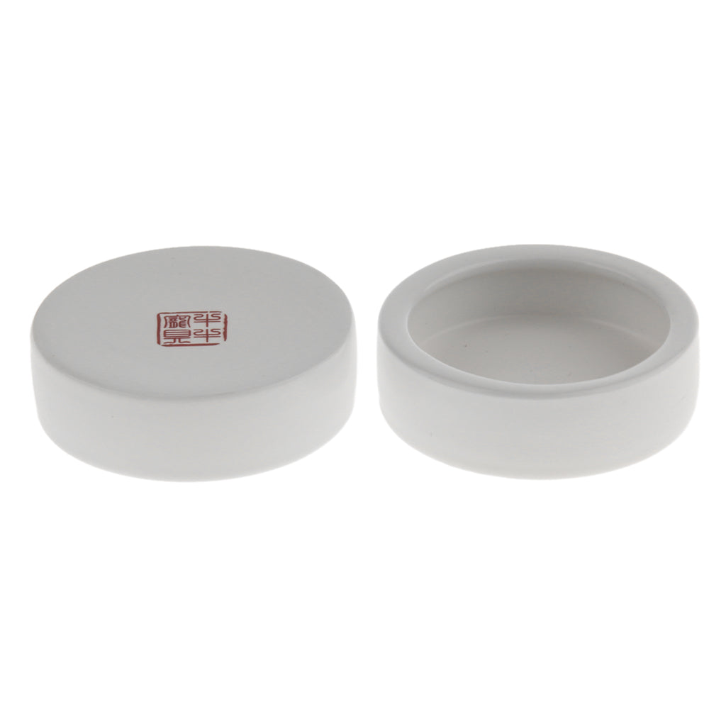 2Pcs Reptile Feeder Ceramics Reptile Lizard Food Bowl Anti-escape  White M