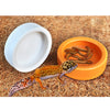 2Pcs Reptile Feeder Ceramics Reptile Lizard Food Bowl Anti-escape  White M