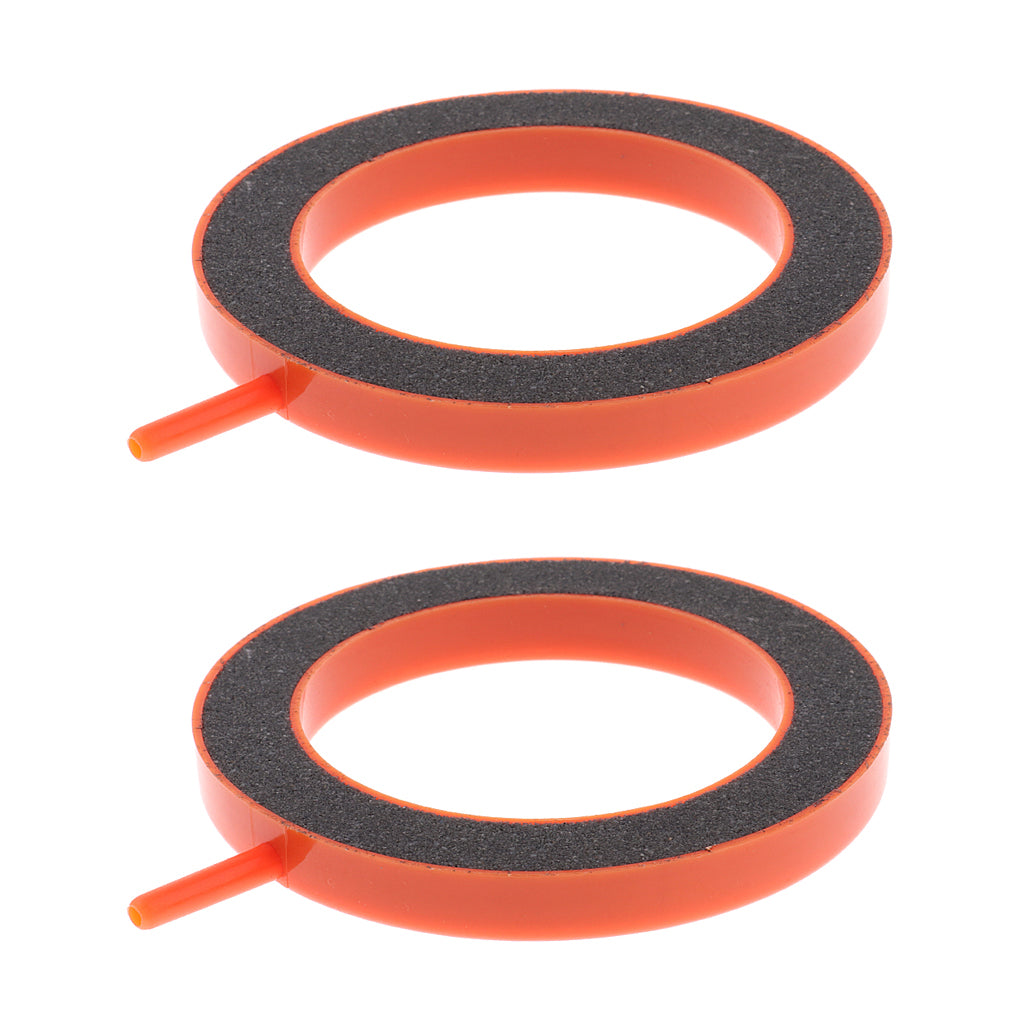 2Pcs Air Stone Disc Bubble Diffuser Oxygen Plate Plastic Casing Stone Orange