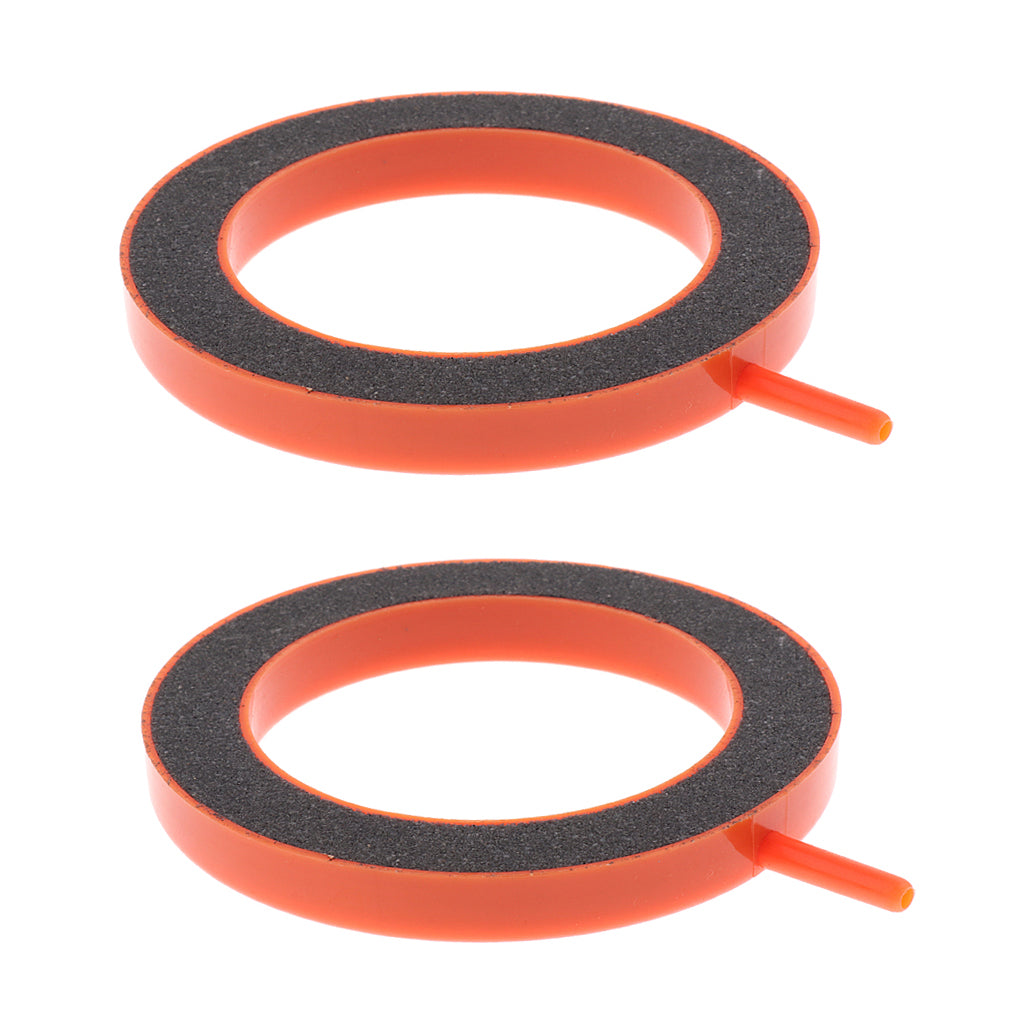 2Pcs Air Stone Disc Bubble Diffuser Oxygen Plate Plastic Casing Stone Orange