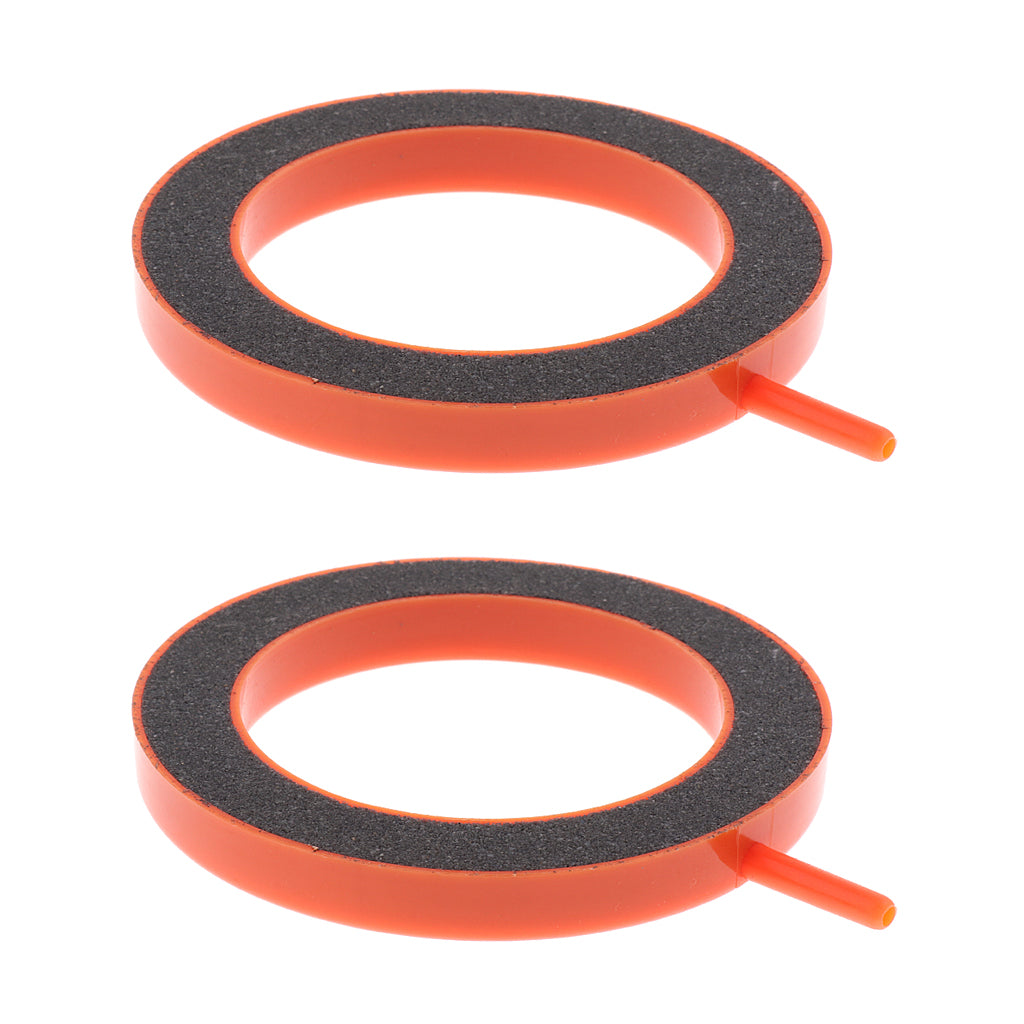 2Pcs Air Stone Disc Bubble Diffuser Oxygen Plate Plastic Casing Stone Orange