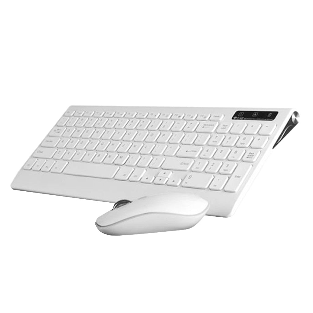 Wireless Keyboard Mouse Combo 2.4G USB for iOS Windows 10/7/XP Android white