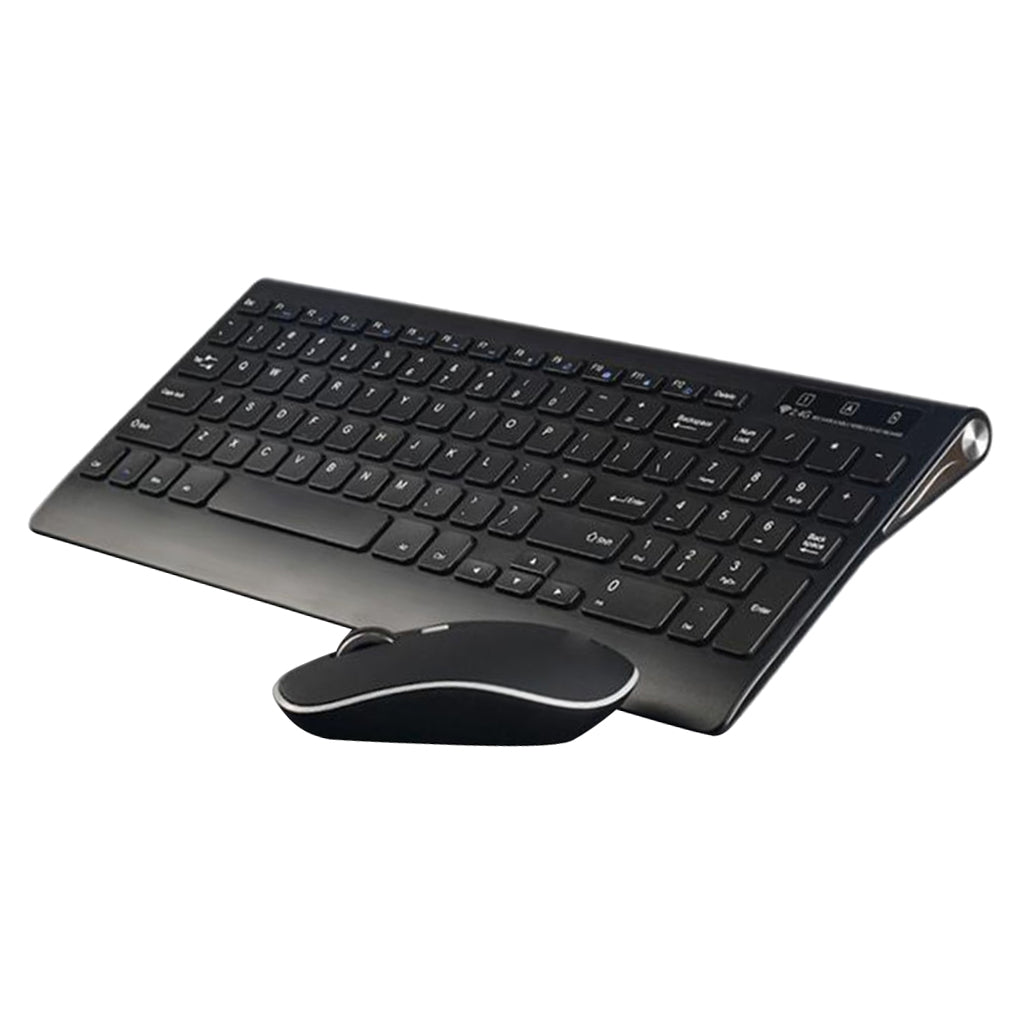 Wireless Keyboard Mouse Combo 2.4G USB for iOS Windows 10/7/XP Android black