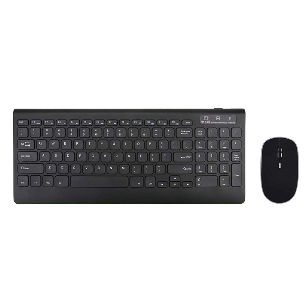 Wireless Keyboard Mouse Combo 2.4G USB for iOS Windows 10/7/XP Android black