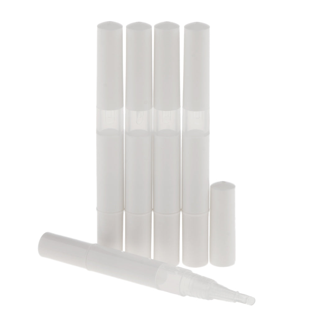 5x 3ml Empty Nail Oil Pen Lip Gloss Tubes Travel Cosmetic Container Tube White