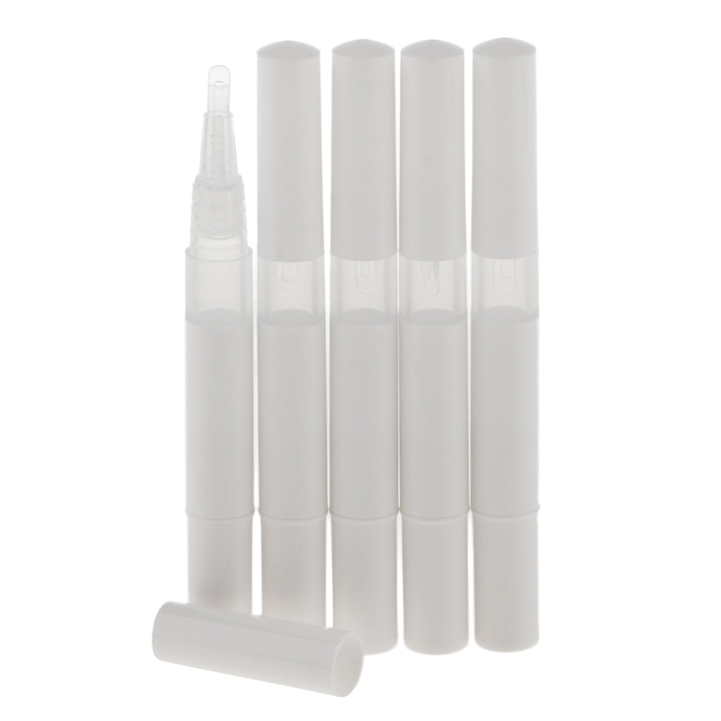 5x 3ml Empty Nail Oil Pen Lip Gloss Tubes Travel Cosmetic Container Tube White