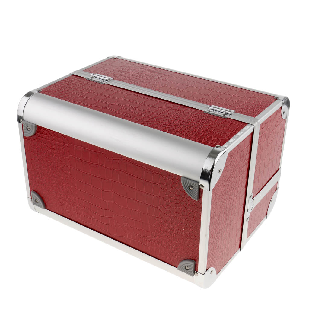 Aluminum Makeup Train Jewelry Storage Box Cosmetic Lockable Case Organizer #2