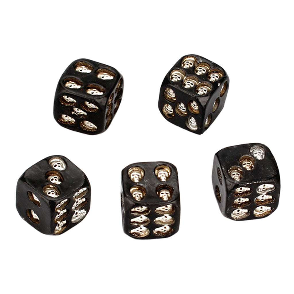 5pcs Skull Dice 6-Sided KTV Entertainment Game Pool Leisure Toys Favor Props silver