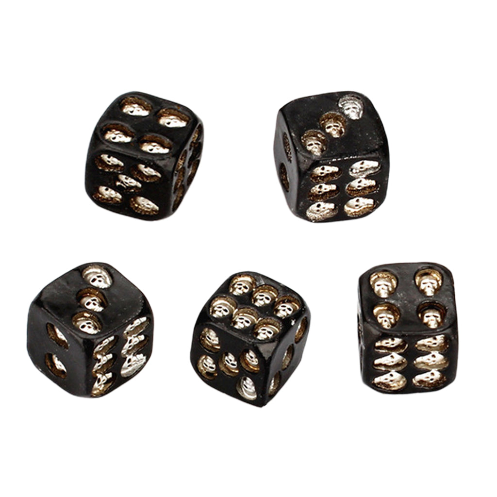 5pcs Skull Dice 6-Sided KTV Entertainment Game Pool Leisure Toys Favor Props silver