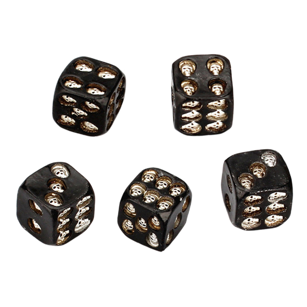 5pcs Skull Dice 6-Sided KTV Entertainment Game Pool Leisure Toys Favor Props silver