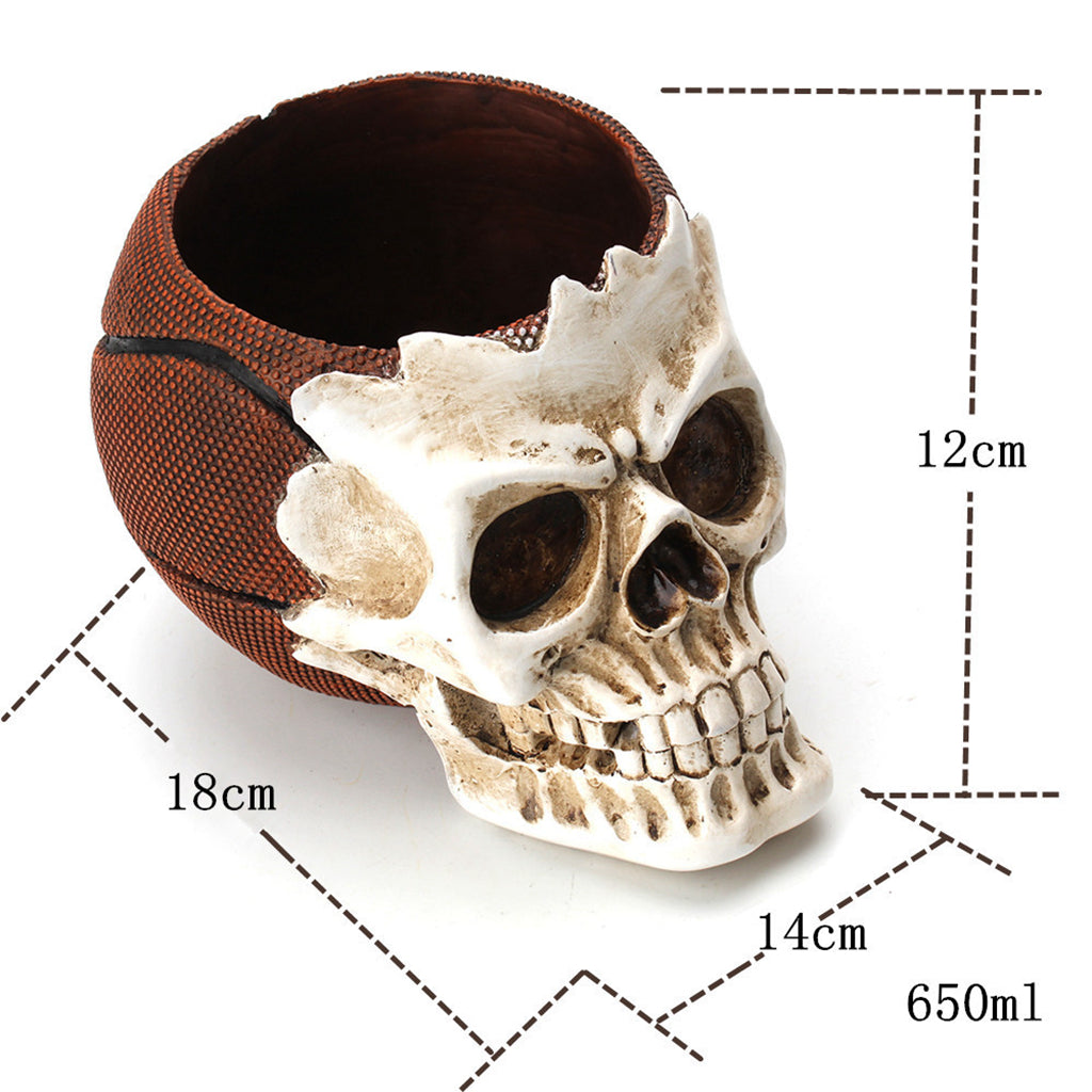 Basketball Skull Desk Organiser Cup Holder Tableware Makeup Brush Storage