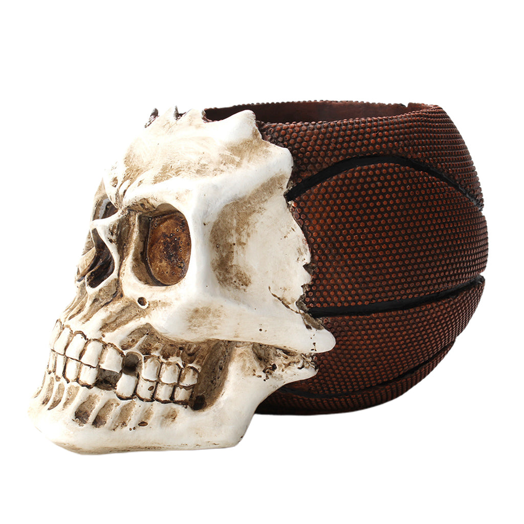 Basketball Skull Desk Organiser Cup Holder Tableware Makeup Brush Storage