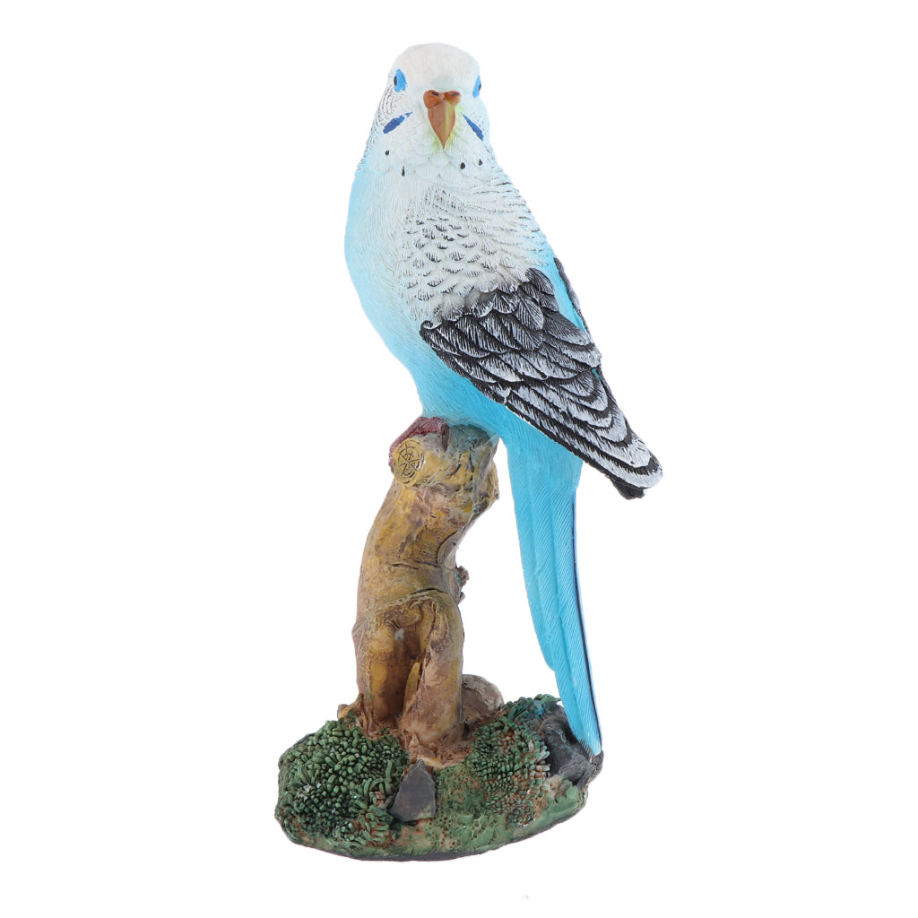 Garden Simulation Parrot Sculpture Statue Home Ornaments DIY Craft Blue