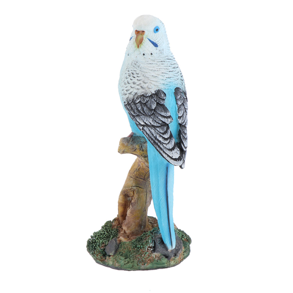 Garden Simulation Parrot Sculpture Statue Home Ornaments DIY Craft Blue