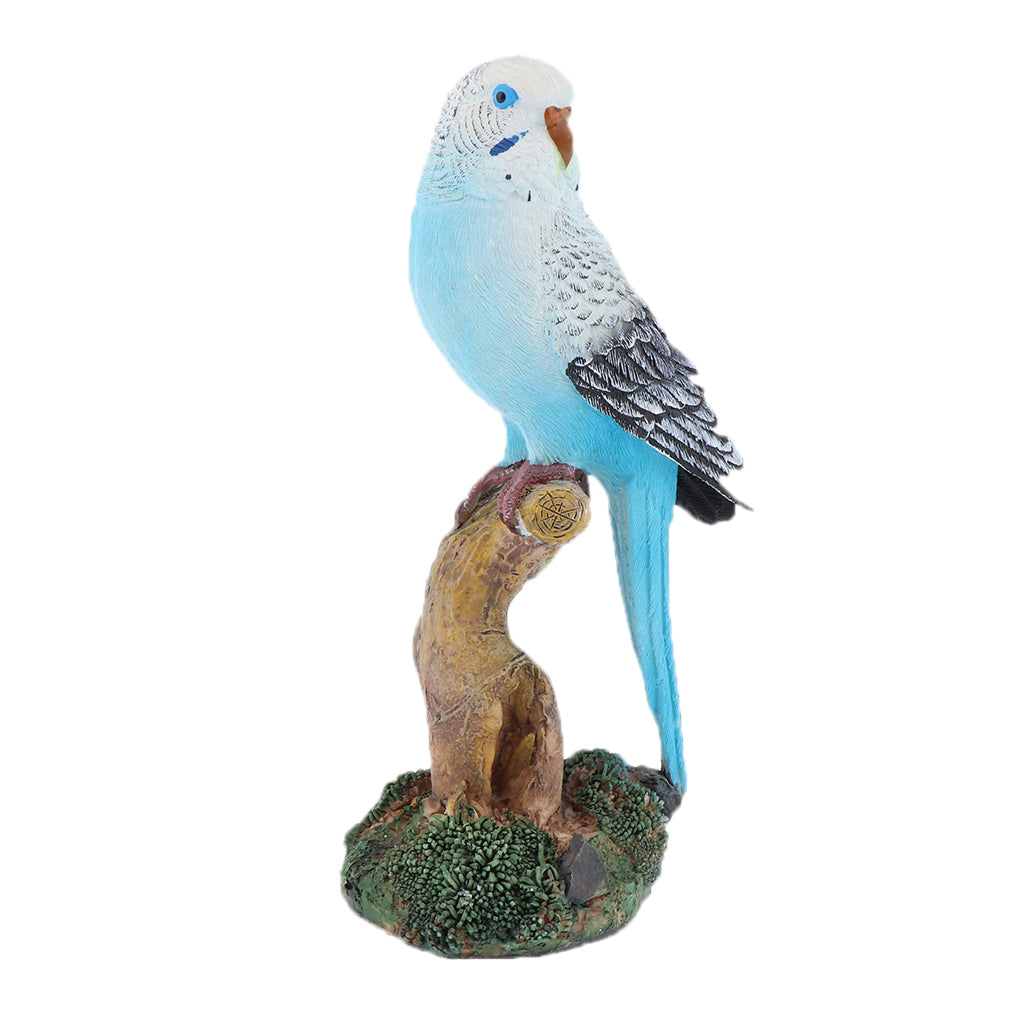 Garden Simulation Parrot Sculpture Statue Home Ornaments DIY Craft Blue