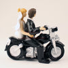 Wedding Bride Groom Couple Motorcycle Resin Figurine Cake Topper Decoration