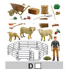 Simulation Plastic Farm Animals Model Series with Fence Kids Pretend Toys