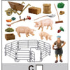 Simulation Plastic Farm Animals Model Series with Fence Kids Pretend Toys